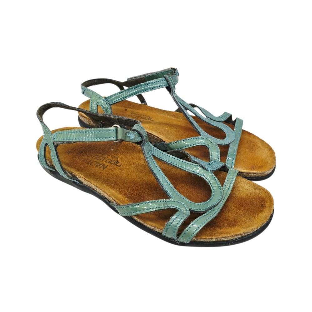 Naot Dorith Sandals Womens Size 5 (36) Leather Strappy Flat Comfort Shoes Teal
